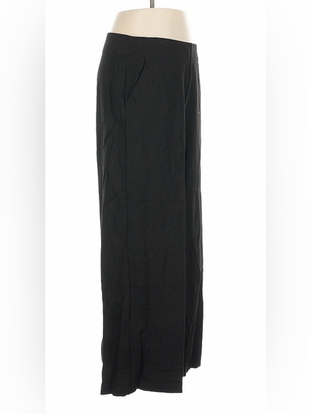MAX STUDIO LONDON Women's High Rise Elastic Back Wide Leg Pants Black Medium